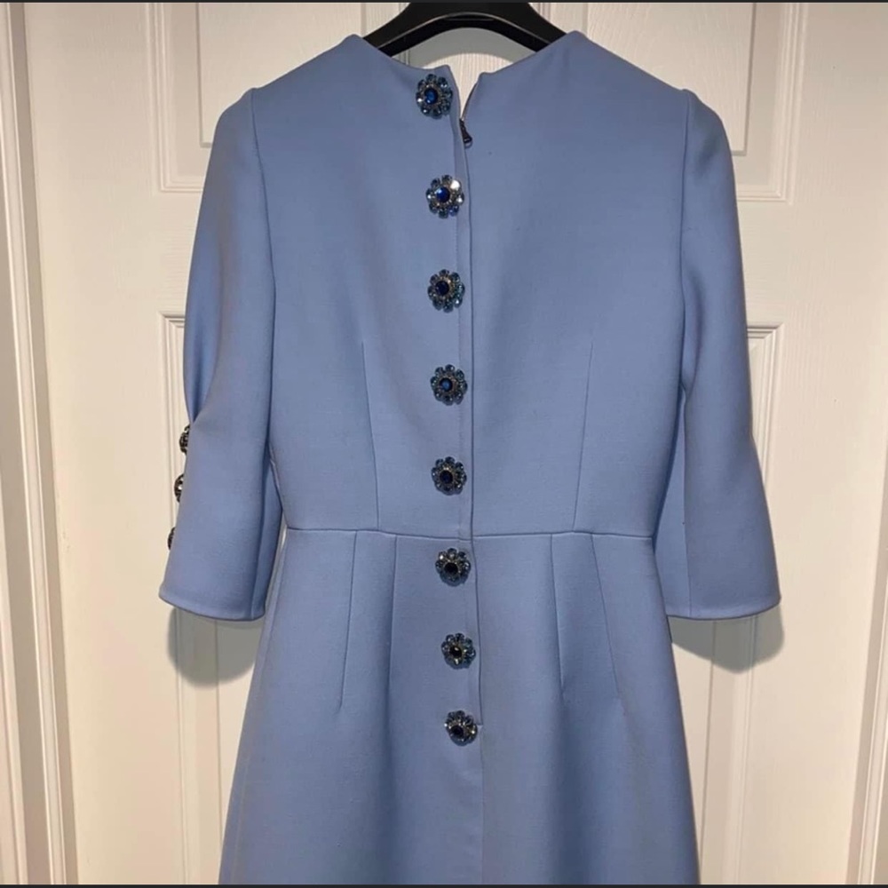 Brand New Dolce Gabbana Baby Blue Runway Embroidered Dress - Picture 3 of 7